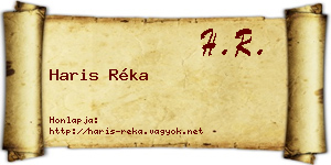 Haris Réka névjegykártya